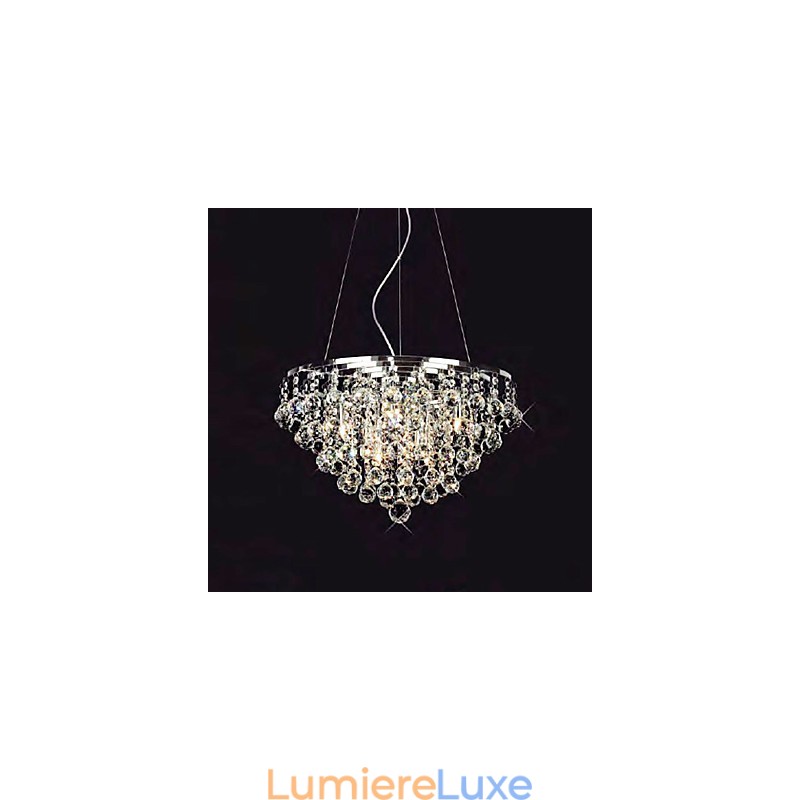 Suspension en cristal à 8 lumières de forme ronde