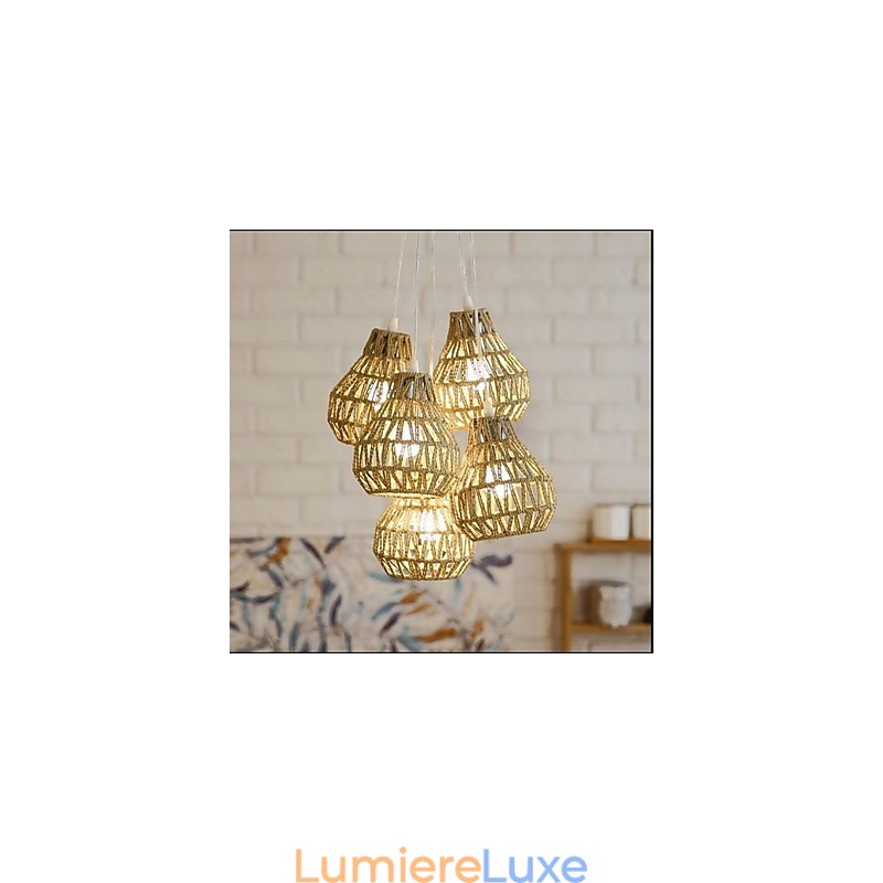 Lustre Cage Rope Creative RETRO Art à 5 têtes