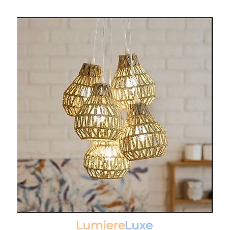 Lustre Cage Rope Creative RETRO Art à 5 têtes Lustre Cage Rope Creative RETRO Art à 5 têtes