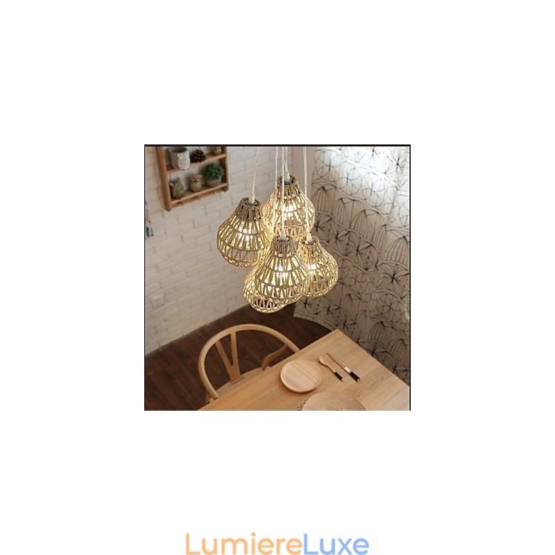 Lustre Cage Rope Creative RETRO Art à 5 têtes