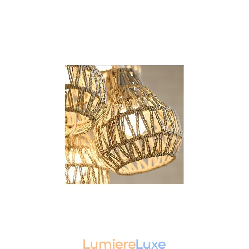 Lustre Cage Rope Creative RETRO Art à 5 têtes