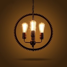 Lampes suspendues rétro créatives Lustre en fer forgé de style country américain