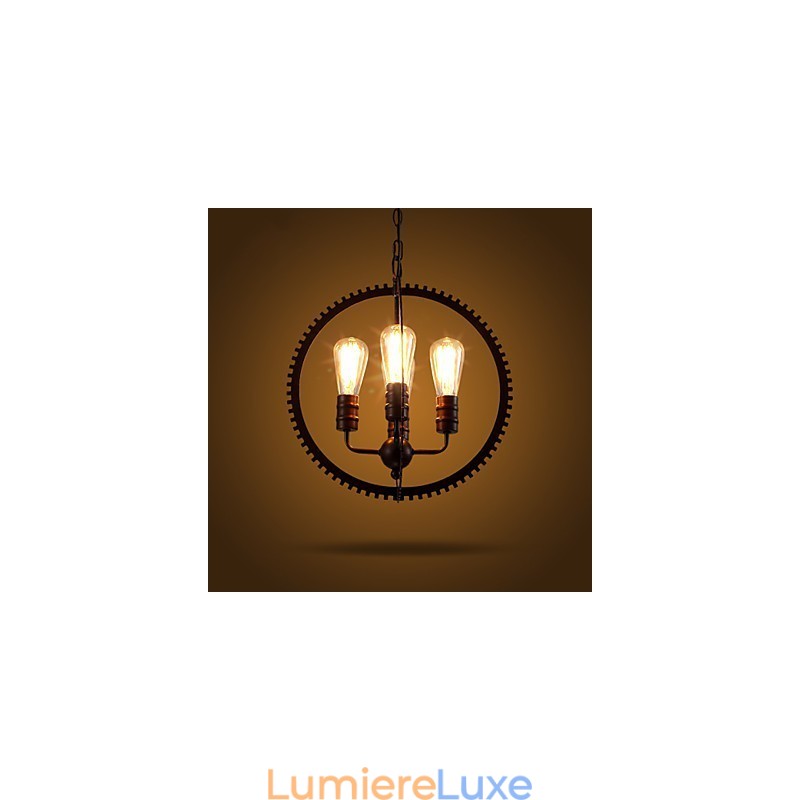 Lampes suspendues rétro créatives Lustre en fer forgé de style country américain