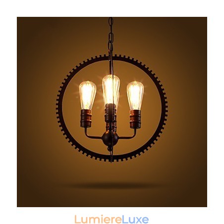 Lampes suspendues rétro créatives Lustre en fer forgé de style country américain Lampes suspendues rétro créatives Lustre en fer forgé de style country américain
