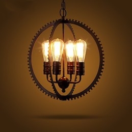 Lampes suspendues rétro créatives Lustre en fer forgé de style country américain