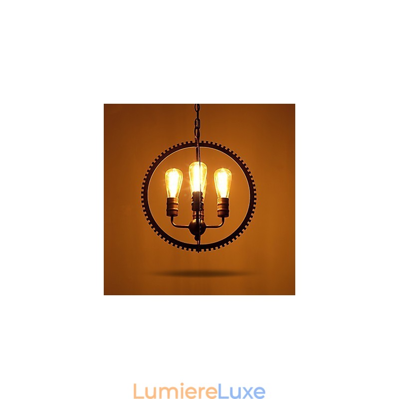 Lampes suspendues rétro créatives Lustre en fer forgé de style country américain