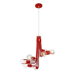 Suspension moderne à 8 lumières de style nord-américain, rouge