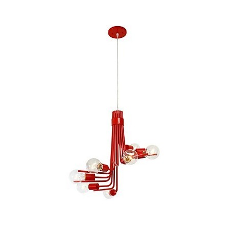Suspension moderne à 8 lumières de style nord-américain, rouge Suspension moderne à 8 lumières de style nord-américain, rouge