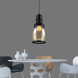 Suspension en verre style loft rétro