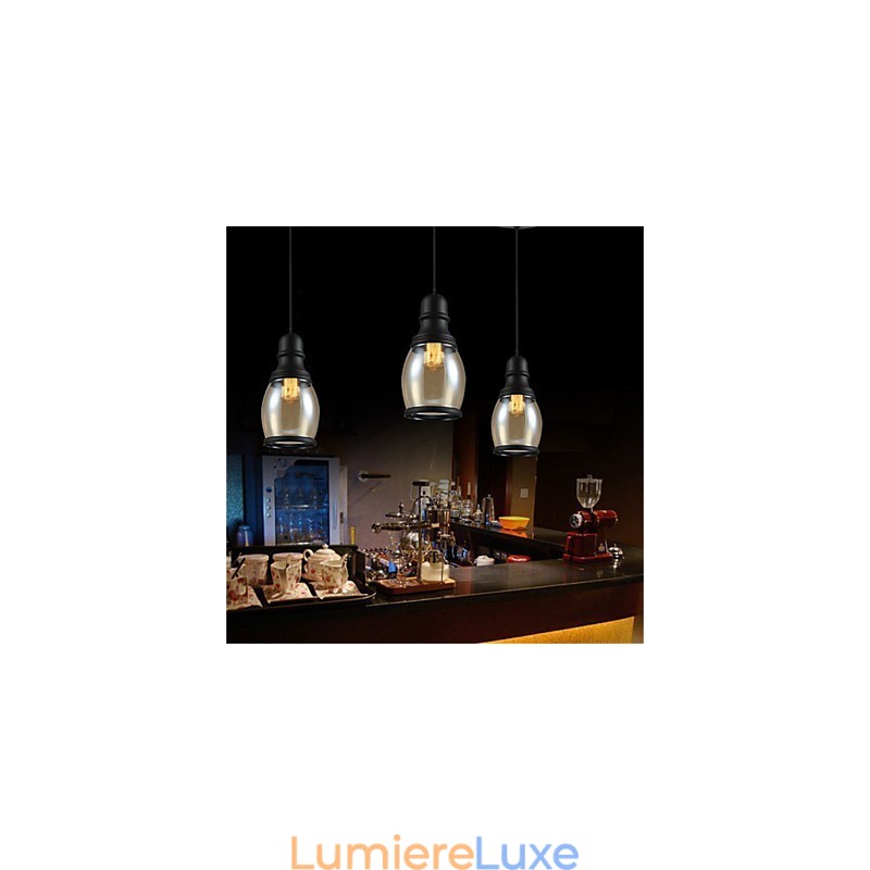 Suspension en verre style loft rétro