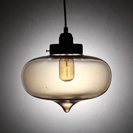 Suspension moderne en verre transparent à 2 lumières, design bulle