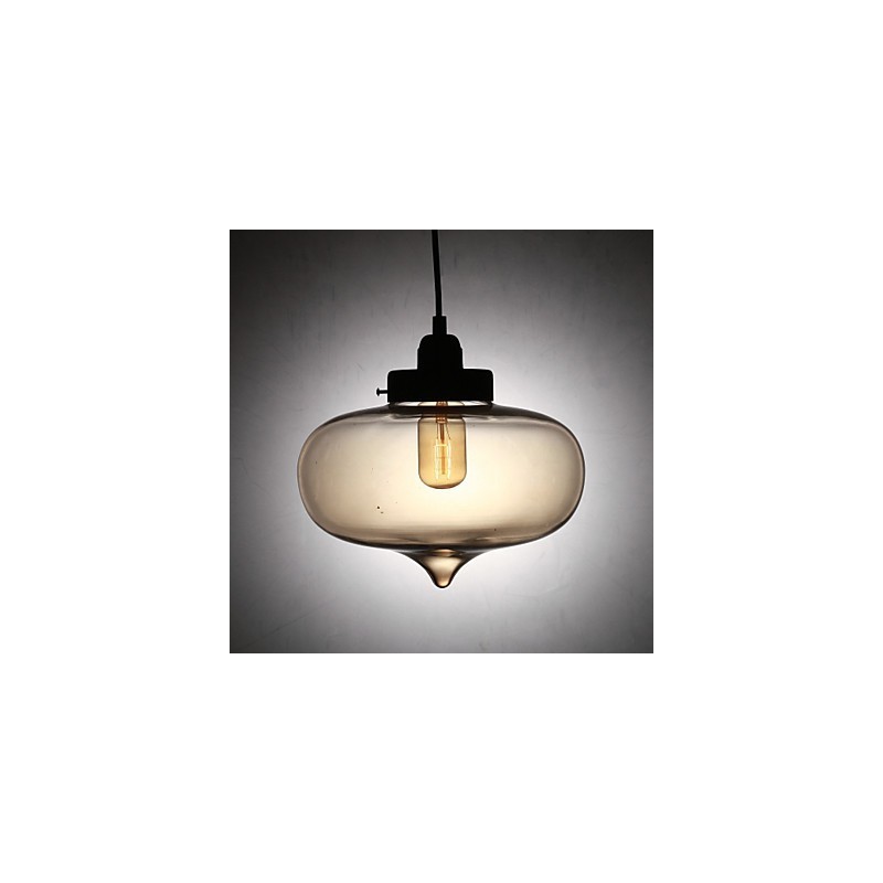 Suspension moderne en verre transparent à 2 lumières, design bulle