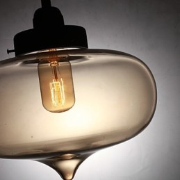 Suspension moderne en verre transparent à 2 lumières, design bulle