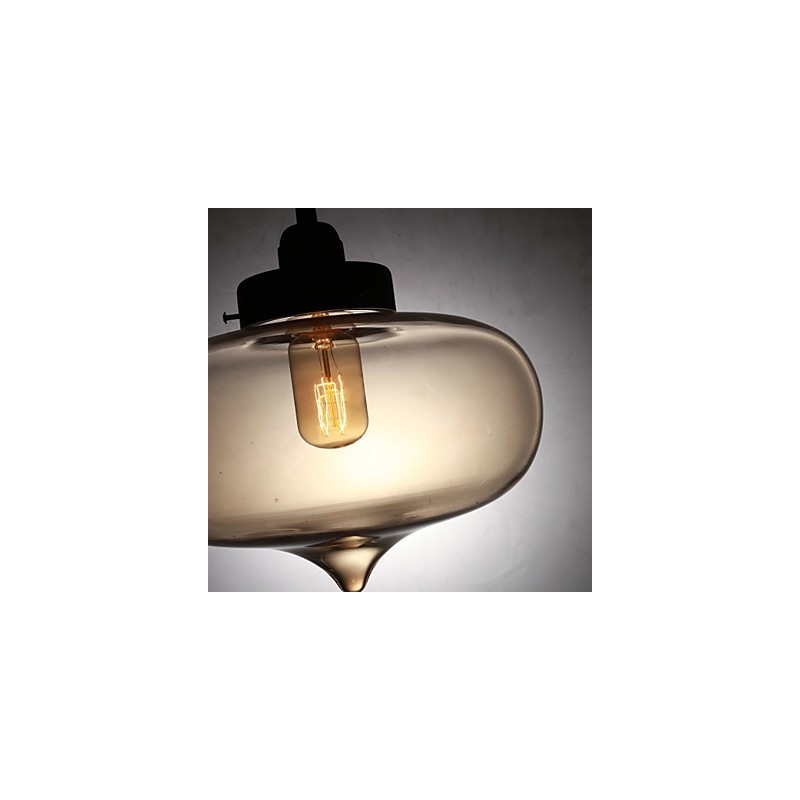 Suspension moderne en verre transparent à 2 lumières, design bulle