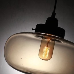 Suspension moderne en verre transparent à 2 lumières, design bulle