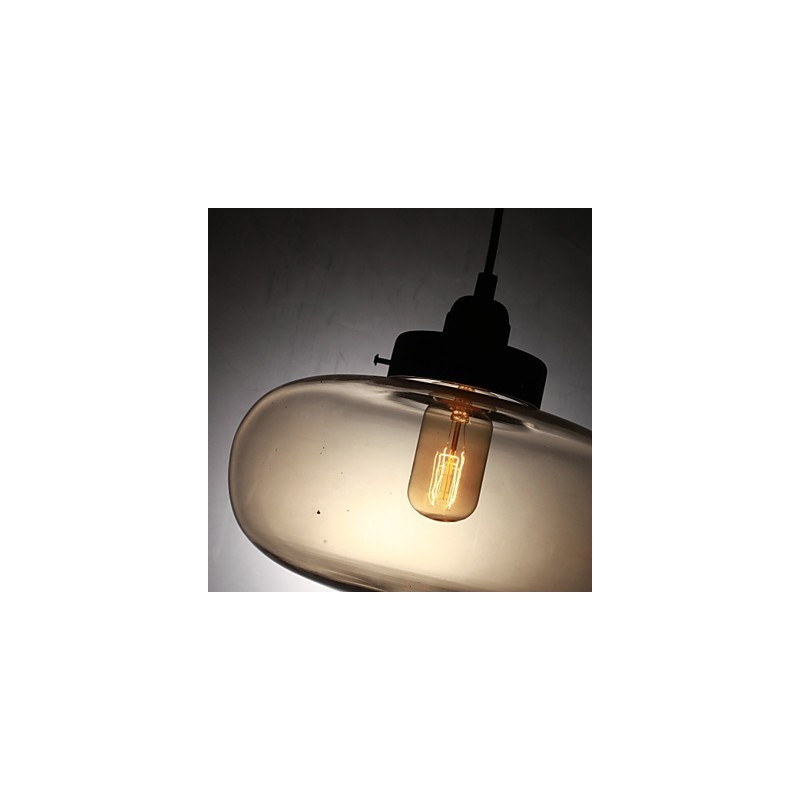 Suspension moderne en verre transparent à 2 lumières, design bulle