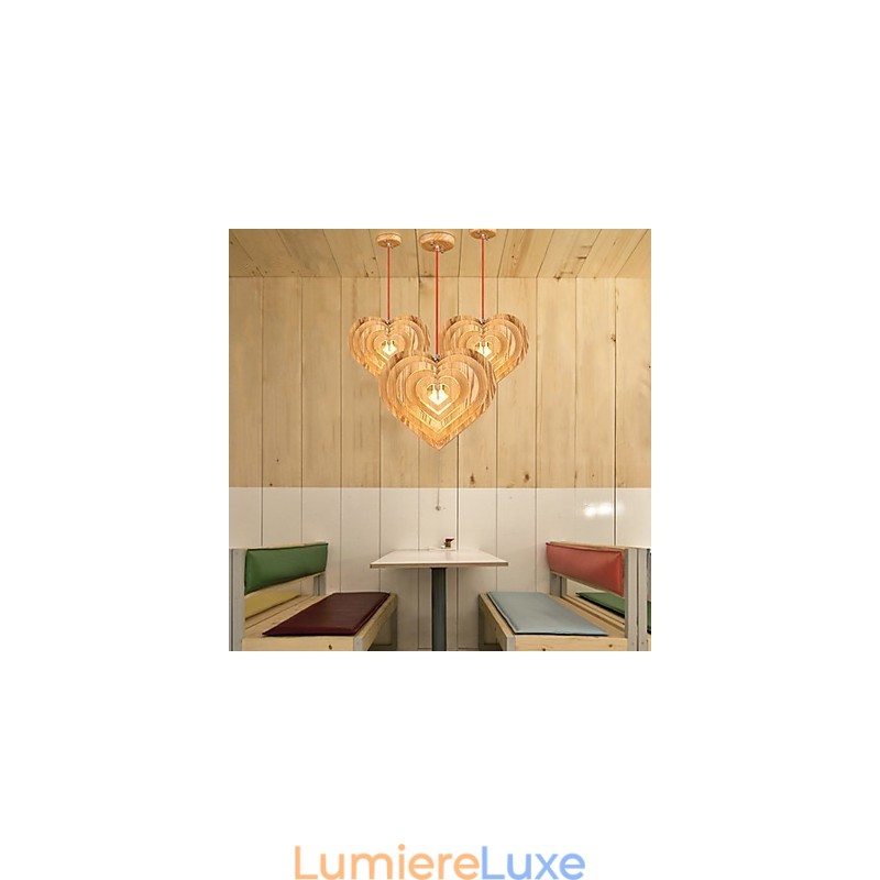 Lustre Mini Style Lanterne Bois Bambou