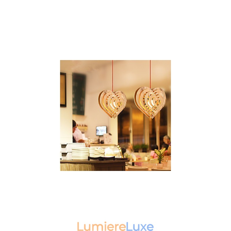 Lustre Mini Style Lanterne Bois Bambou