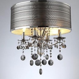 Suspension moderne contemporaine en cristal et métal