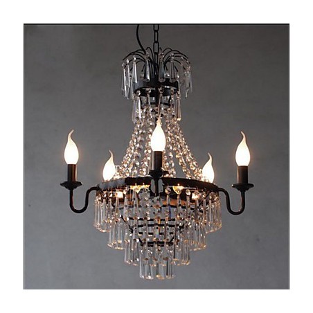 Lampe bougie en cristal de style country américain rétro Lampe bougie en cristal de style country américain rétro