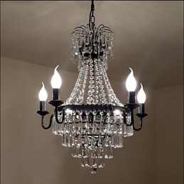 Lampe bougie en cristal de style country américain rétro