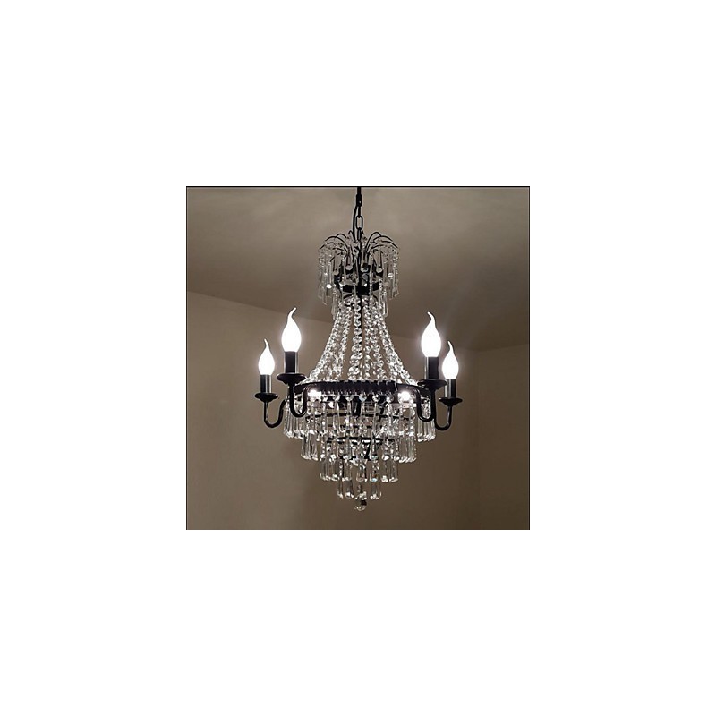 Lampe bougie en cristal de style country américain rétro