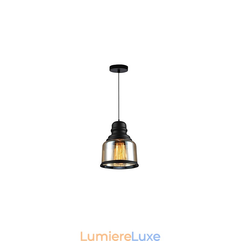 Suspension en verre style loft rétro