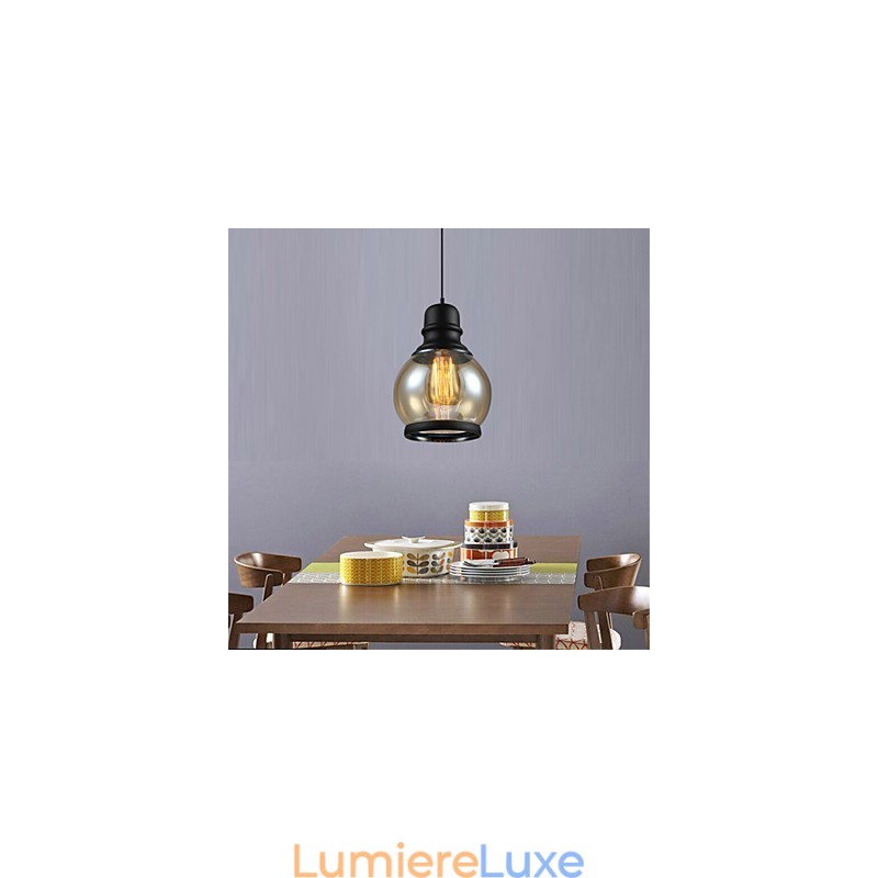 Suspension en verre style loft rétro