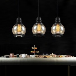 Suspension en verre style loft rétro