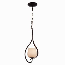 Suspension en fer avec abat-jour en verre, lampe d'éclairage classique à 1 tête