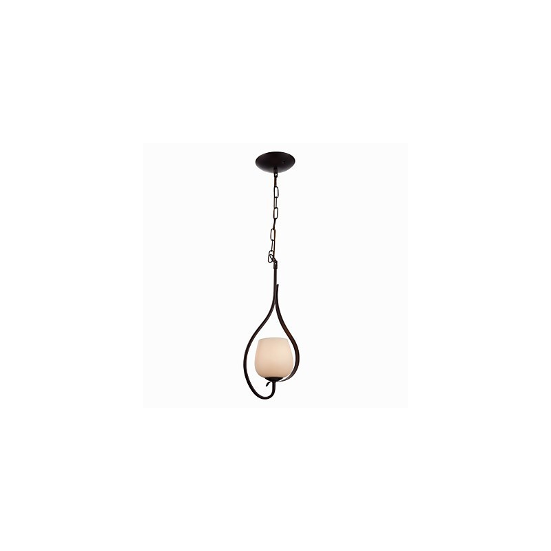 Suspension en fer avec abat-jour en verre, lampe d'éclairage classique à 1 tête
