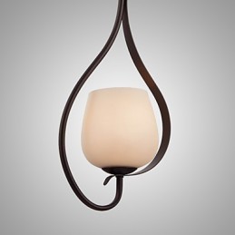 Suspension en fer avec abat-jour en verre, lampe d'éclairage classique à 1 tête