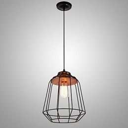 Suspension en fer avec cage en bois
