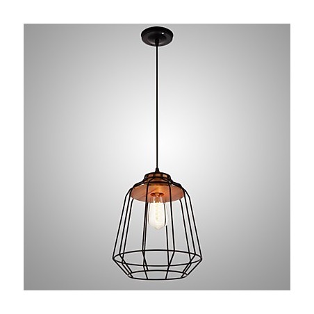 Suspension en fer avec cage en bois Suspension en fer avec cage en bois