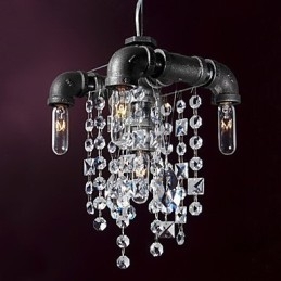 Suspension à 5 lumières de style nord-américain, design tubulaire