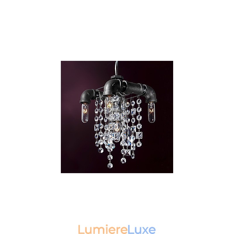 Suspension à 5 lumières de style nord-américain, design tubulaire