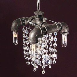 Suspension à 5 lumières de style nord-américain, design tubulaire