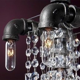Suspension à 5 lumières de style nord-américain, design tubulaire