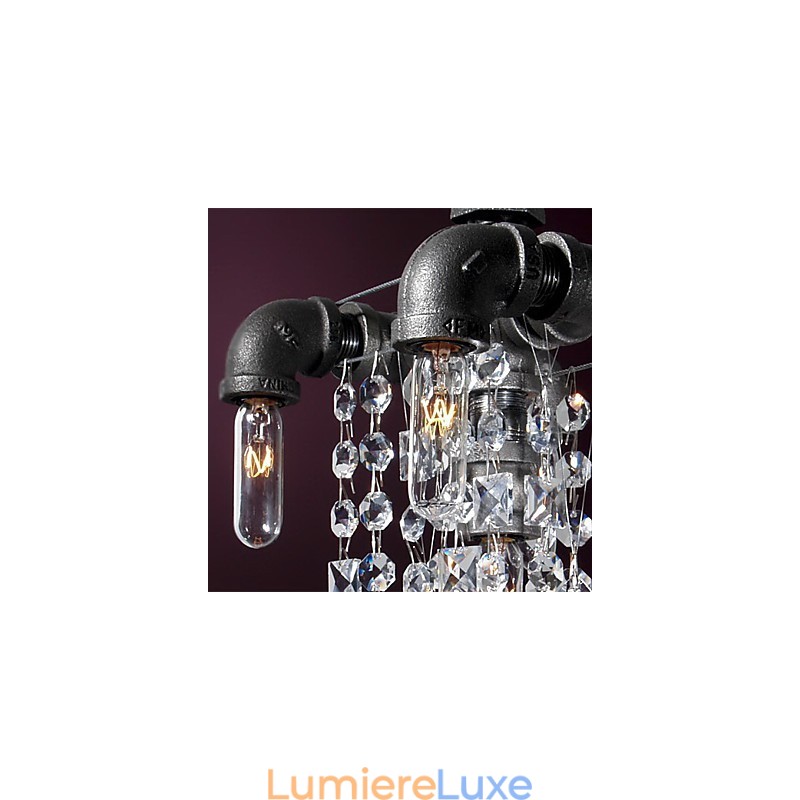 Suspension à 5 lumières de style nord-américain, design tubulaire