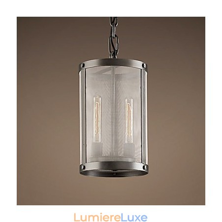 Suspension à 2 lumières avec abat-jour transparent Suspension à 2 lumières avec abat-jour transparent