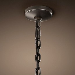 Suspension à 2 lumières avec abat-jour transparent
