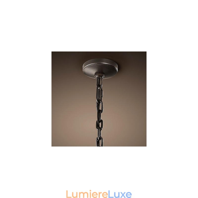 Suspension à 2 lumières avec abat-jour transparent