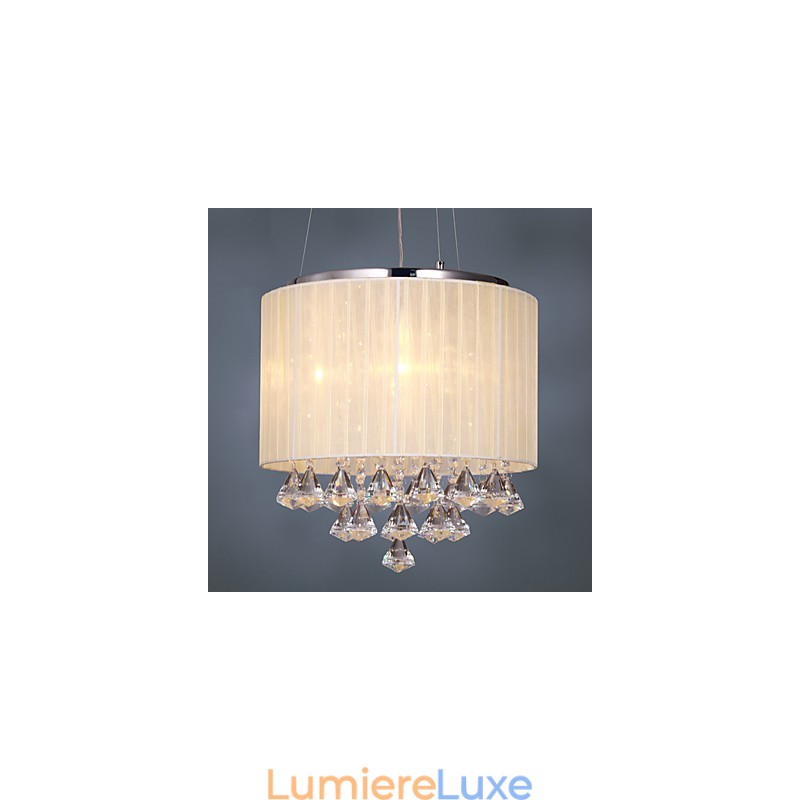 Élégante suspension en cristal à 4 lumières