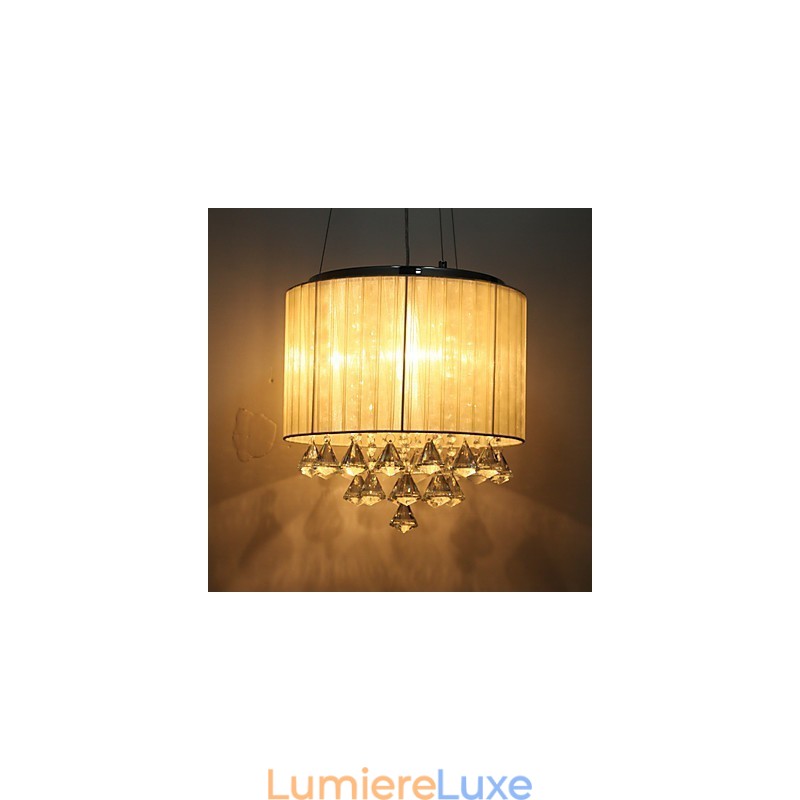 Élégante suspension en cristal à 4 lumières