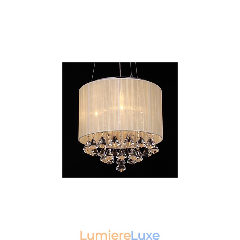 Élégante suspension en cristal à 4 lumières