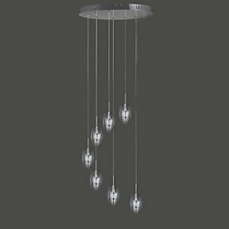Suspension tambour en métal chromé moderne, contemporaine, traditionnelle et classique