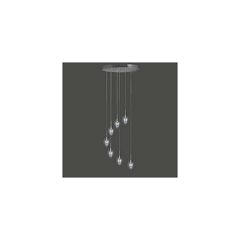 Suspension tambour en métal chromé moderne, contemporaine, traditionnelle et classique