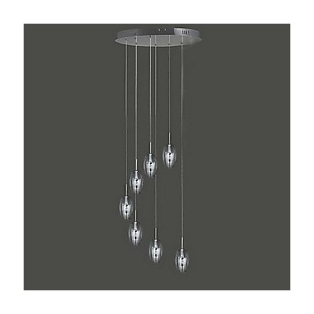 Suspension tambour en métal chromé moderne, contemporaine, traditionnelle et classique Suspension tambour en métal chromé moderne, contemporaine, traditionnelle et classique
