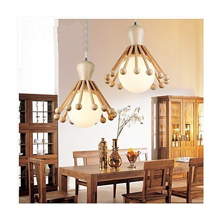 Lustre de jardin en bois simple style nordique 2 Lustre de jardin en bois simple style nordique 2