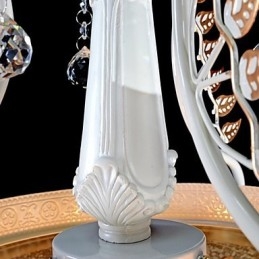 Suspension blanche à deux lumières, abat-jour en verre à motif doré à la main, style rétro européen classique